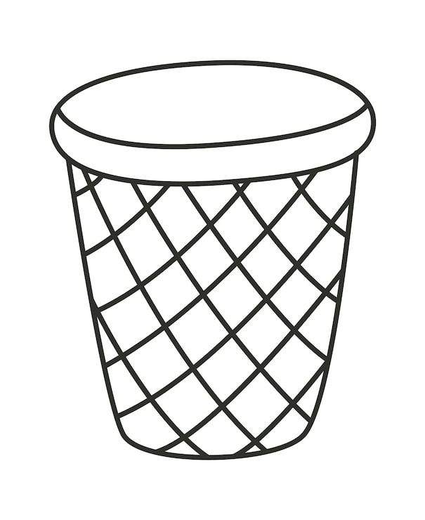 Vector cesta para basura icono plano