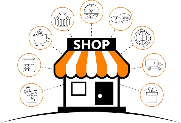 Vector concepto de compras por internet