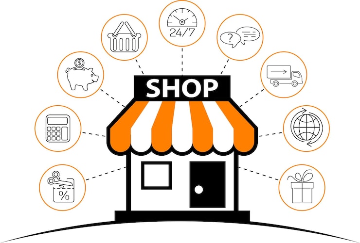 Vector concepto de compras por internet