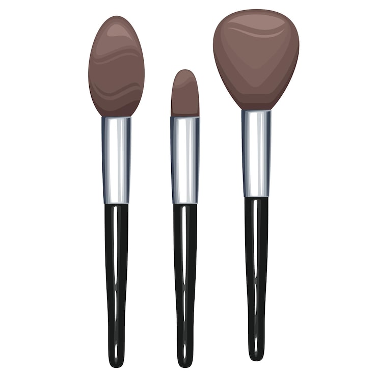 Vector conjunto de pinceles de maquillaje aislado