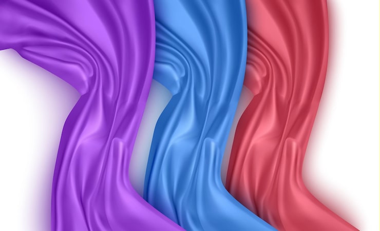Vector conjunto de pliegues ondulados de material de terciopelo satinado de textura de seda grunge