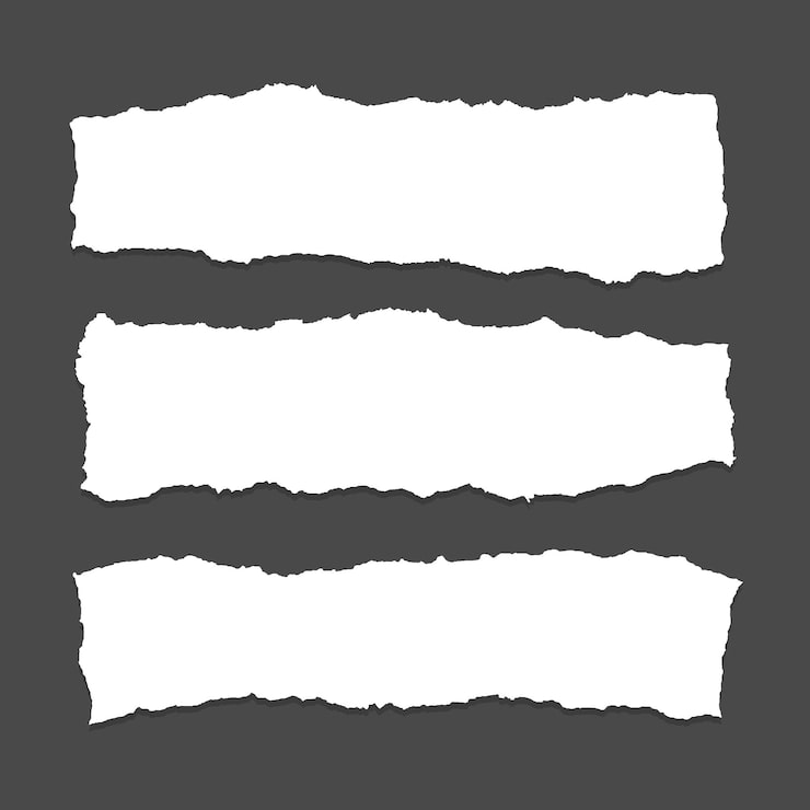 Vector conjunto de texturas de hojas de papel rasgado