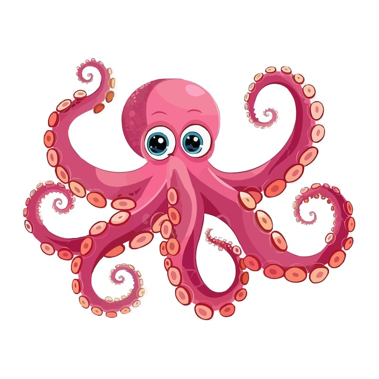 Vector un dibujo de un pulpo con la palabra pulpo escrita