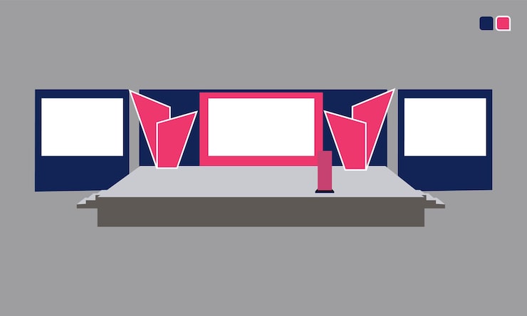 Vector diseño de escenario para presentaciones y eventos