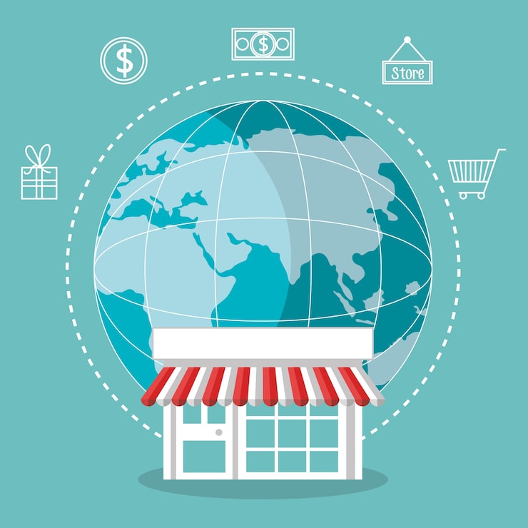 Vector diseño de icono de comercio electrónico aislado
