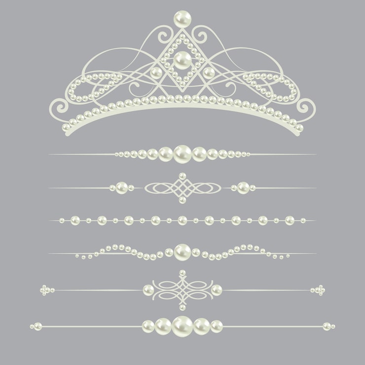 Vector divisores de perlas realistas blanco
