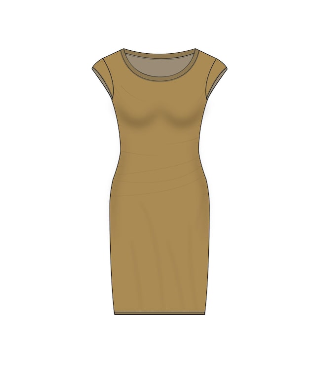 Vector elegante vestido ajustado con manga casquillo