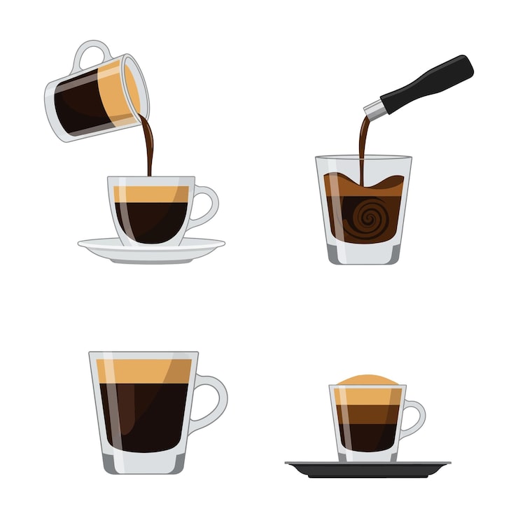 Vector espresso en un vaso