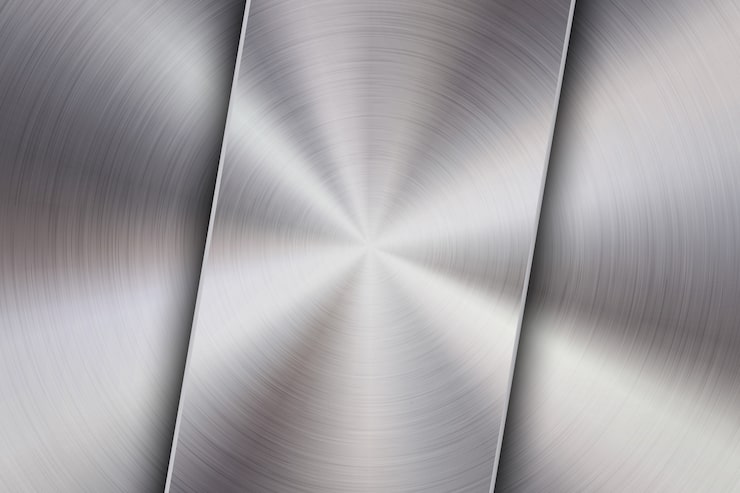 Vector fondo de tecnología con superficie metálica pulida circular