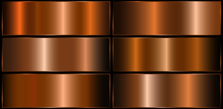 Vector gradientes metálicos con resaltos efectos de gradiente metálico naranja para el diseño de textos y bulleti