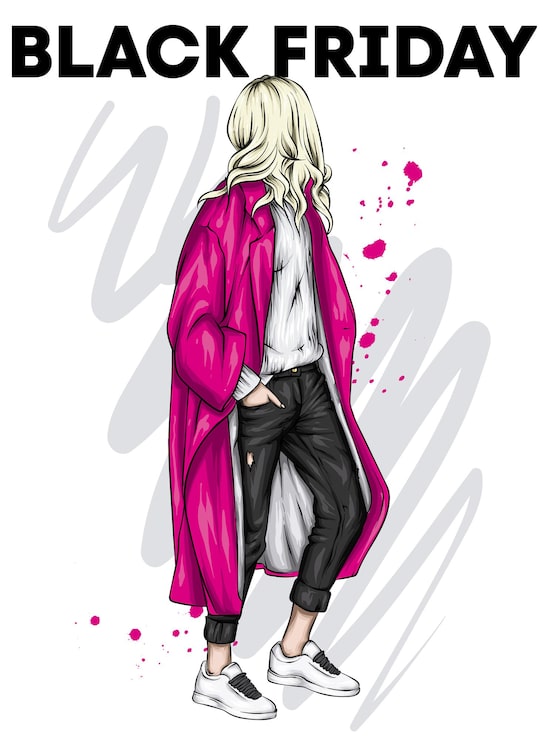 Vector hermosa chica de moda ropa elegante