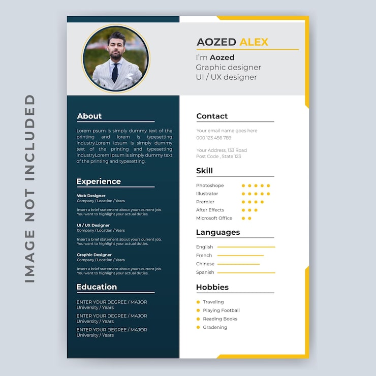 Vector hermosa plantilla de cv cv