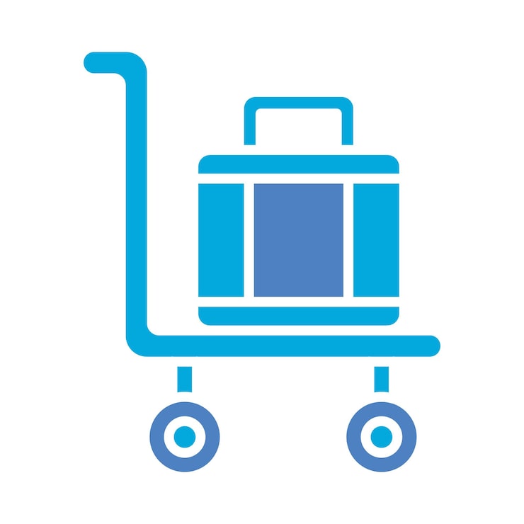 Vector icono del carrito del aeropuerto