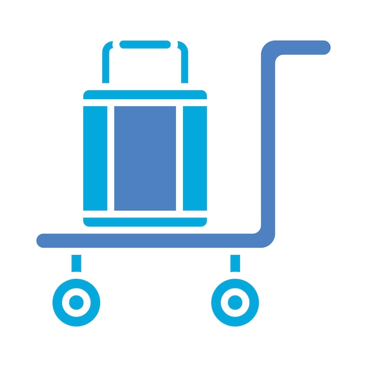 Vector icono del carrito de equipaje