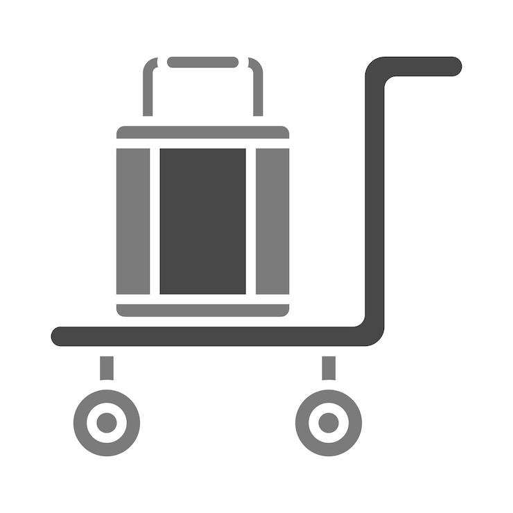 Vector icono del carrito de equipaje