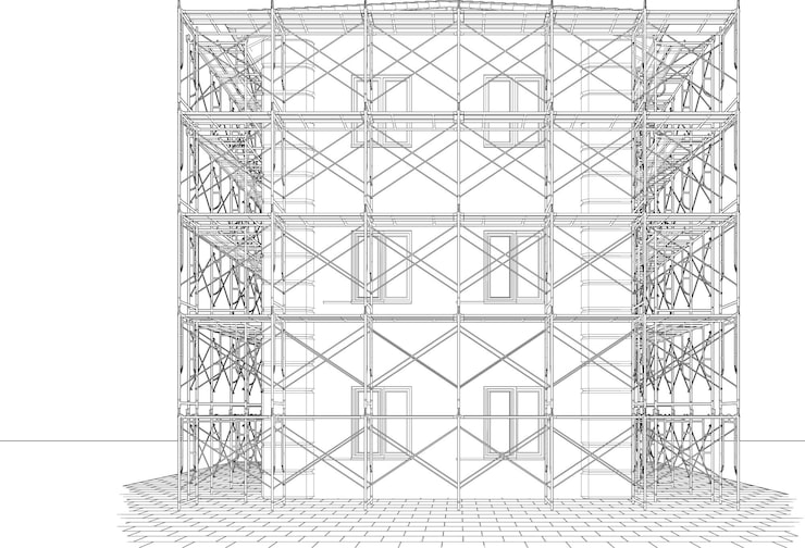Vector ilustración 3d de edificios y construcciones