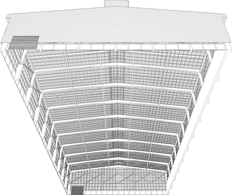 Vector ilustración en 3d del proyecto de construcción