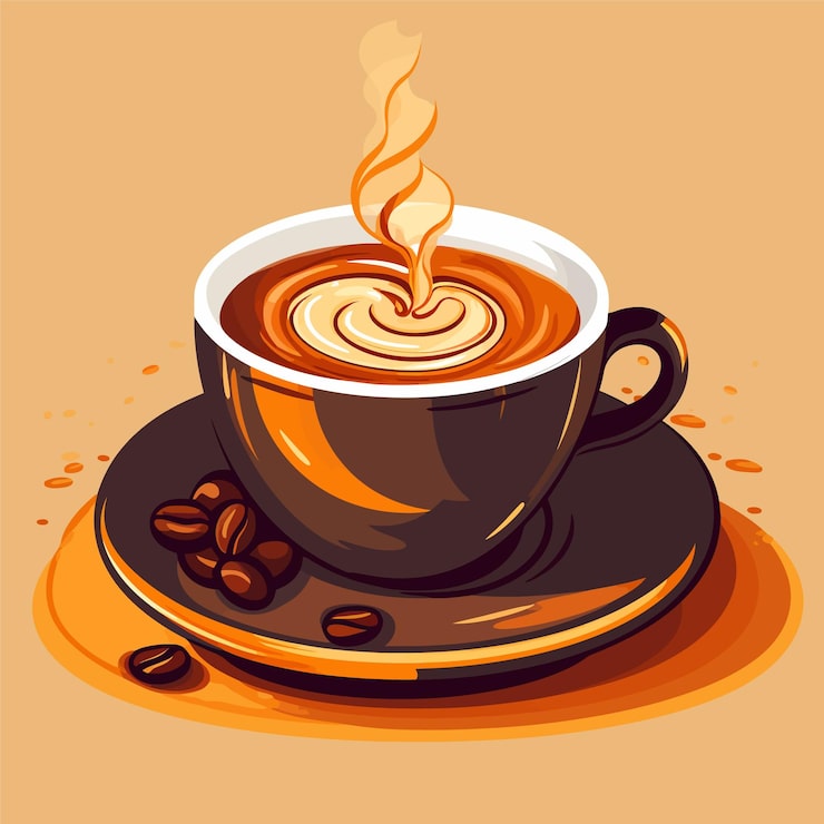 Vector ilustración de café con frijoles