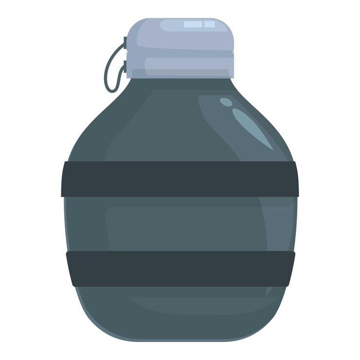 Vector ilustración de la cantina de agua militar de dibujos animados