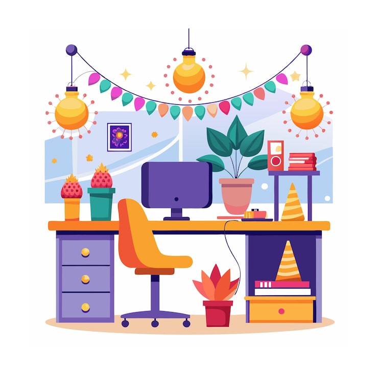 Vector ilustración del concepto de diwali