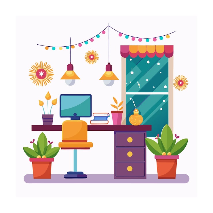 Vector ilustración del concepto de diwali