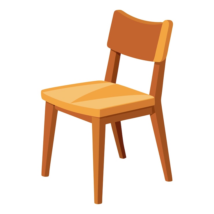Vector ilustración de una silla moderna de madera