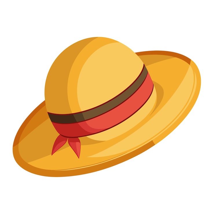 Vector ilustración de un sombrero de paja en blanco