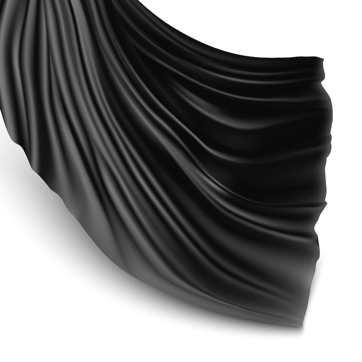 Vector ilustración con tela de seda negra