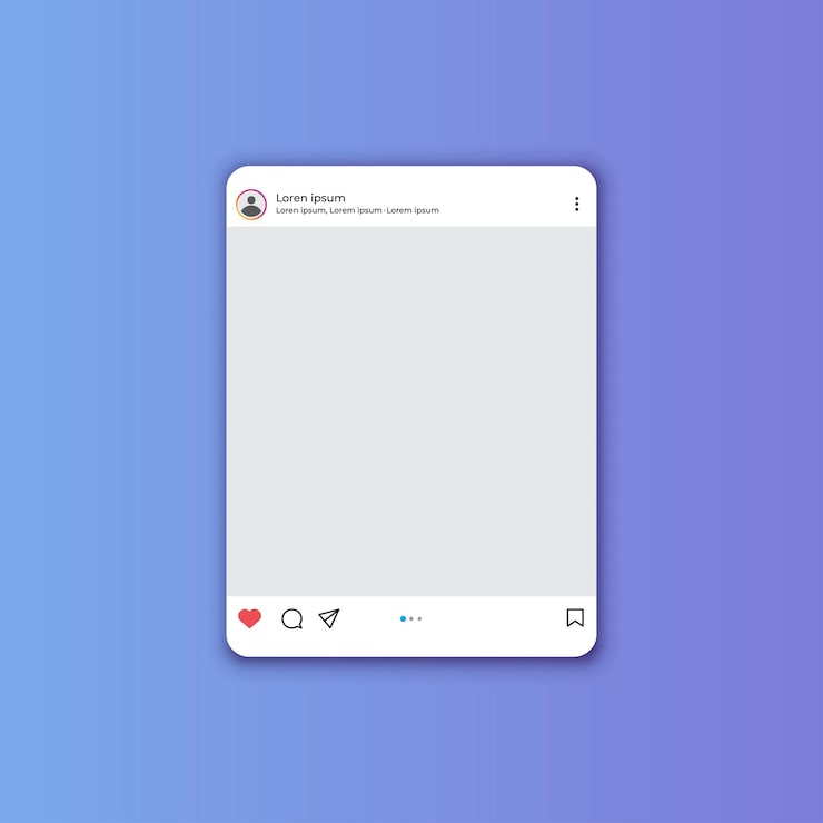 Vector ilustración de vector de maqueta de publicación de instagram
