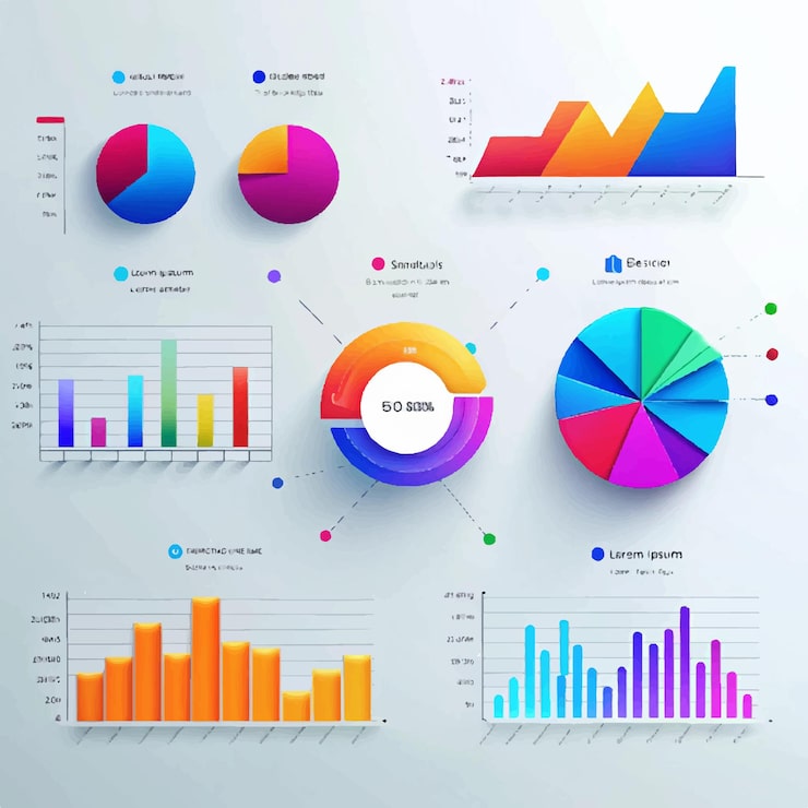 Vector infografía tablero blanco con un gráfico que dice ventas