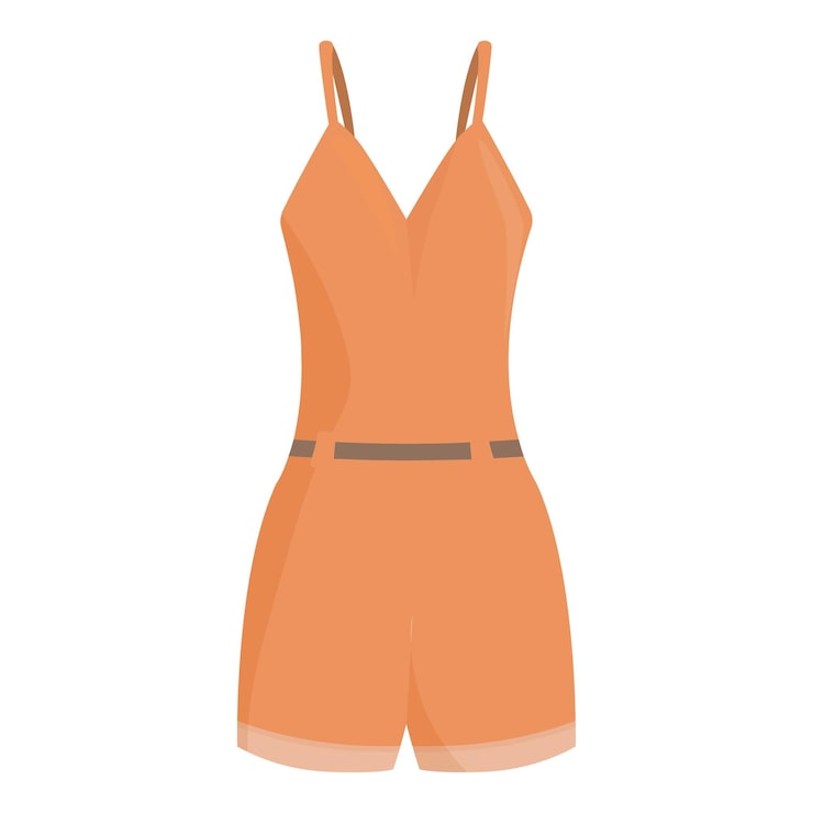 Vector jumpsuit naranja con cinturón que muestra las tendencias de la moda de verano