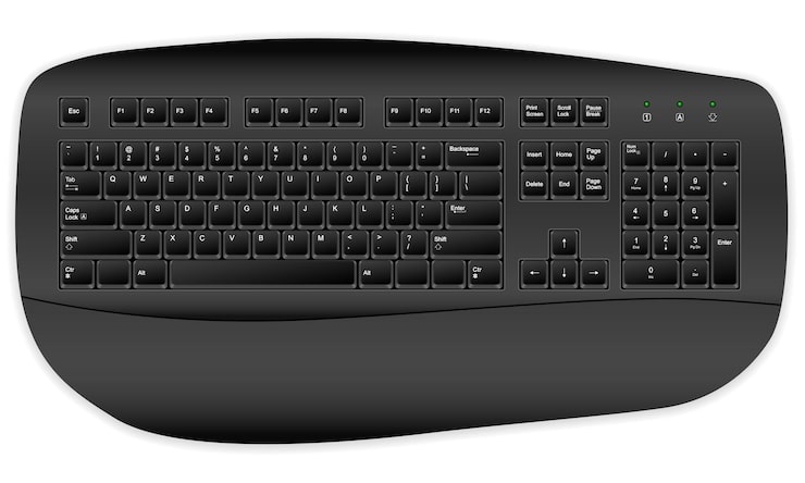 Vector negro teclado