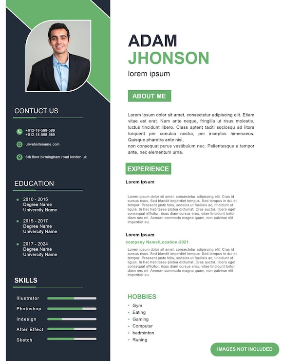 Vector plantilla de cv