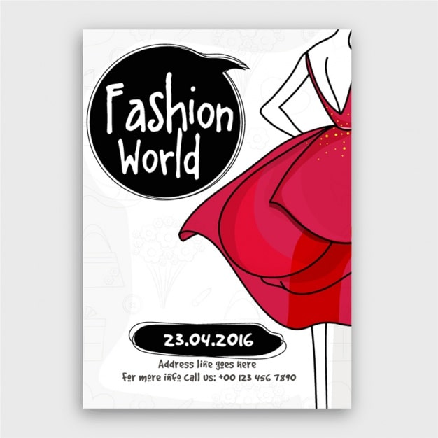 Vector plantilla de folleto del mundo de la moda