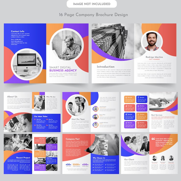 Vector plantilla de folleto de perfil de empresa