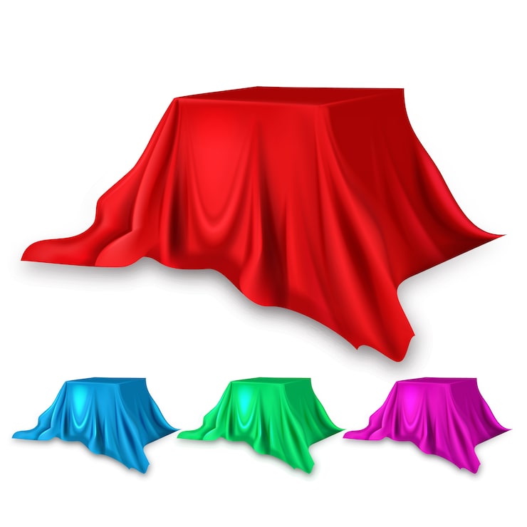 Vector set escenario rojo seda