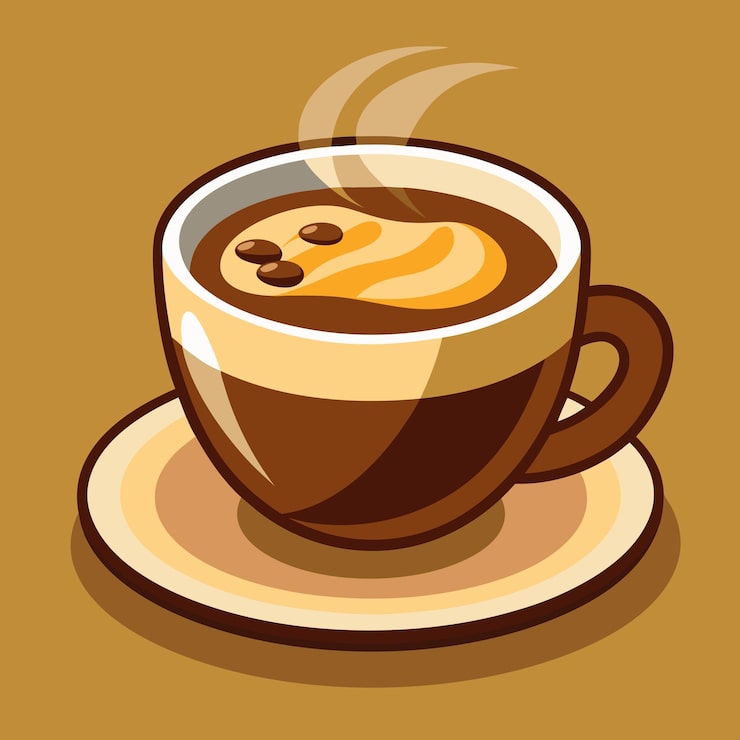 Vector una taza de café con un café en ella