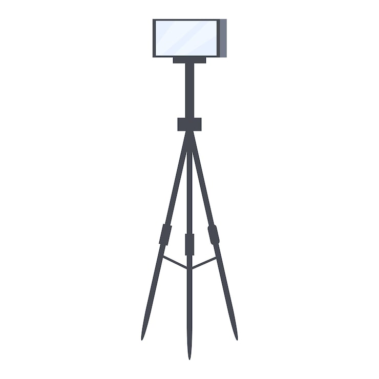 Vector trípode profesional con teléfono inteligente para grabación de video o transmisión en vivo