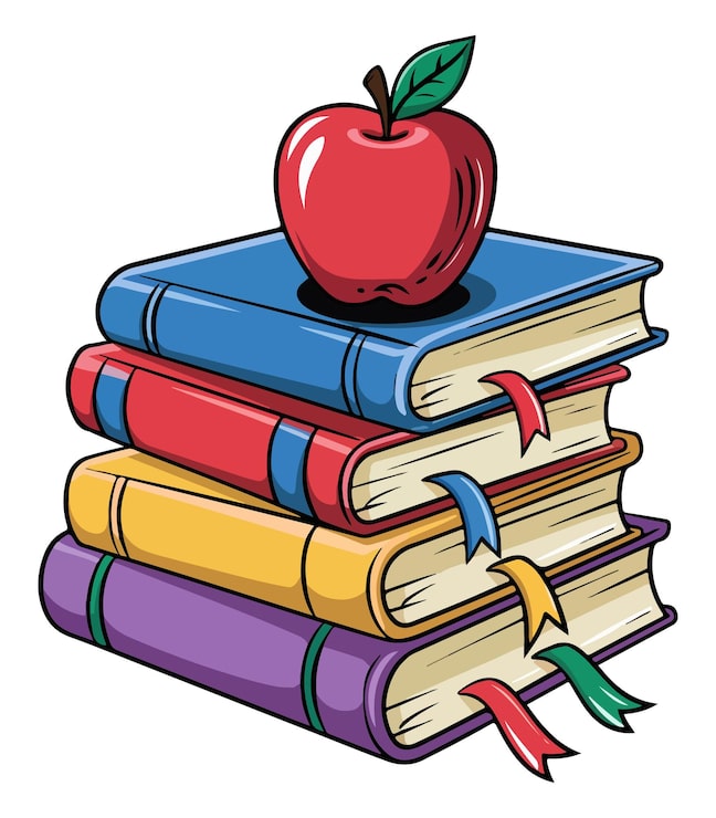Vector vector de la pila de libros