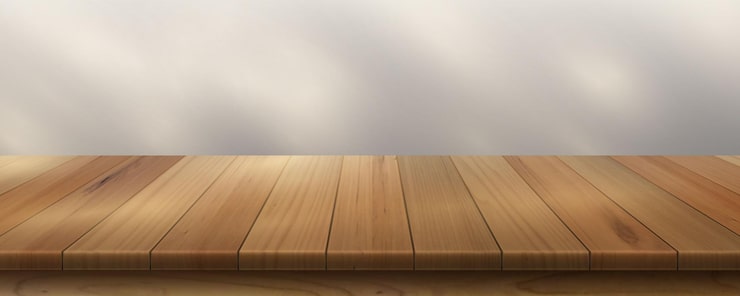Vector Gratis atas meja dapur kayu dengan meja kayu sinar matahari