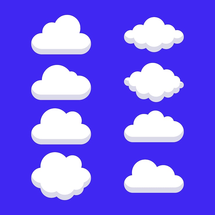 Vector Gratis awan di atas latar belakang biru