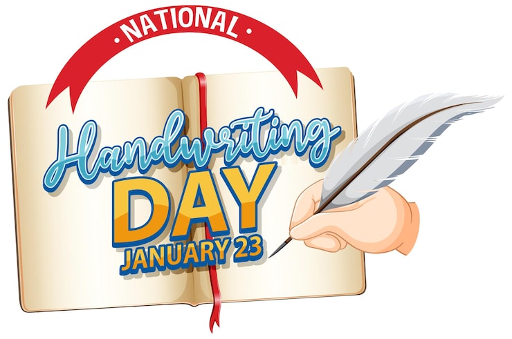 Vector Gratis banner logo hari menulis tangan nasional