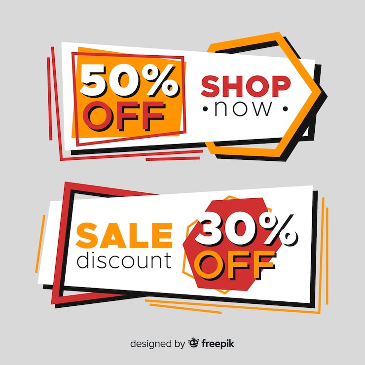 Vector Gratis banner obral geometris