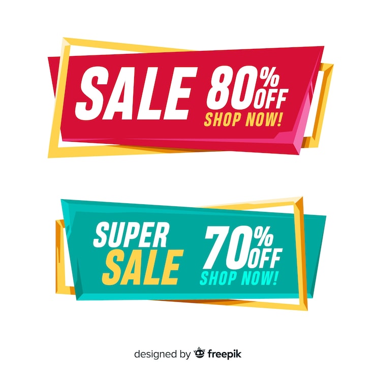 Vector Gratis banner penjualan geometris