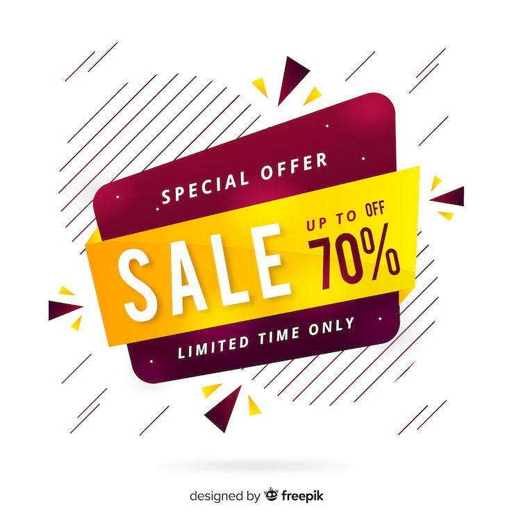 Vector Gratis banner penjualan modern dalam desain datar