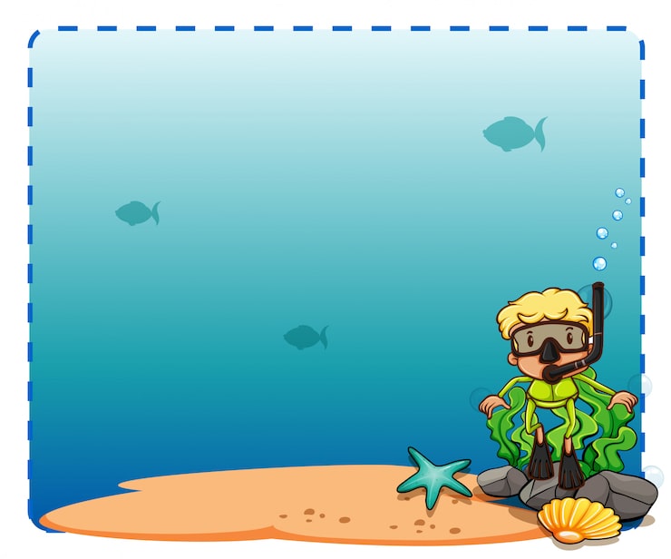 Vector Gratis bingkai dasar laut