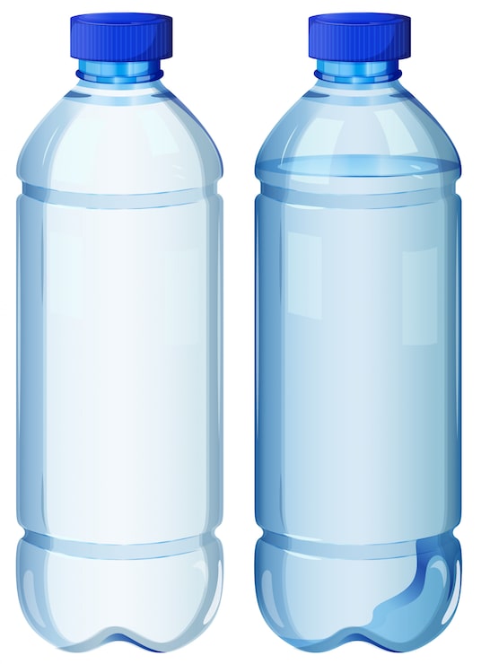 Vector Gratis botol air transparan