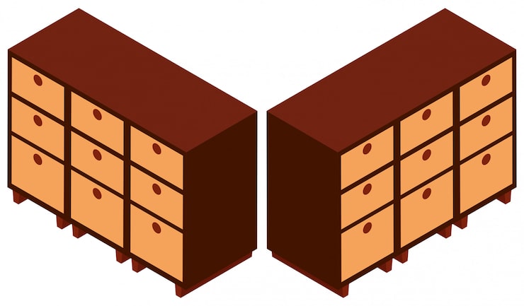 Vector Gratis desain 3d untuk lemari kayu