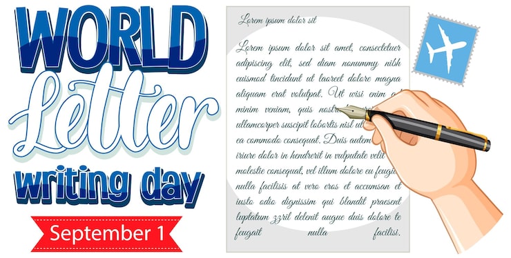Vector Gratis desain banner hari menulis surat sedunia