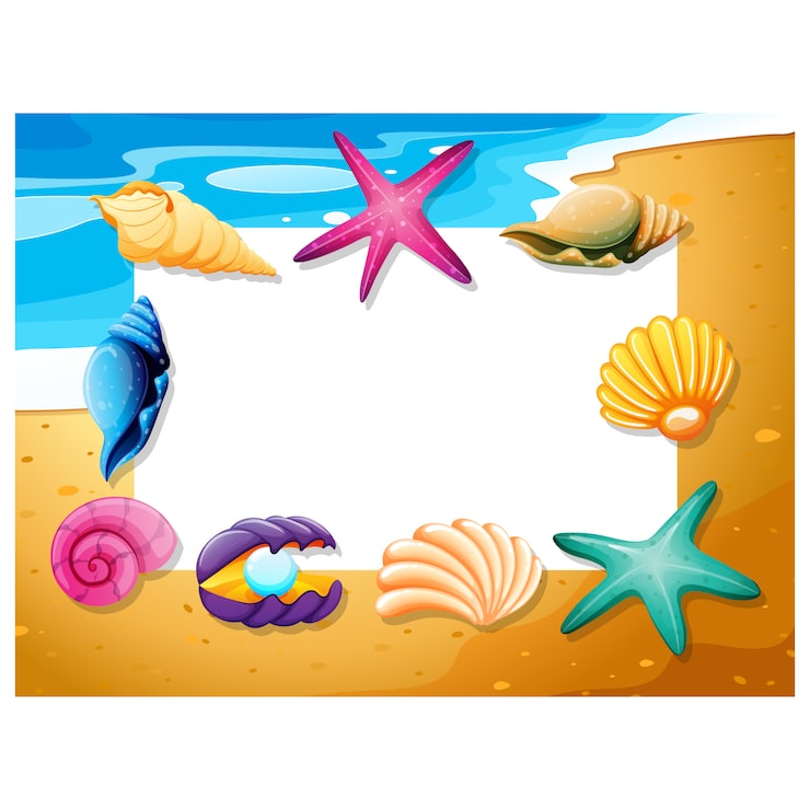 Vector Gratis desain bingkai pantai